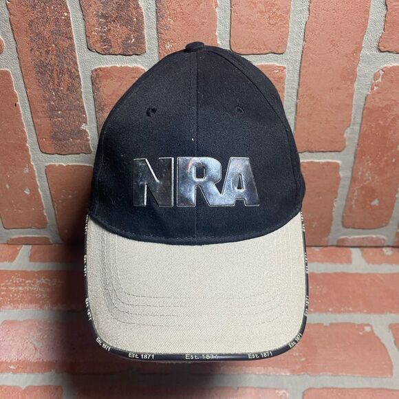 NRA Membership Logo Hat Cap Adjustable Black Silver Vintage FastShip - Picture 1 of 9